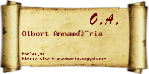 Olbort Annamária névjegykártya